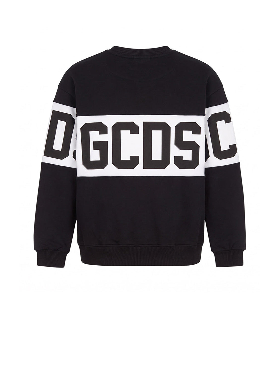 GCDS Felpa Girocollo Uomo Felpa Girocollo Con Band Logo Nero