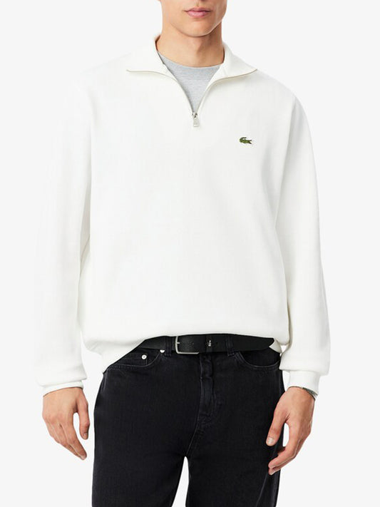 Lacoste Felpa con Zip Uomo Bianco