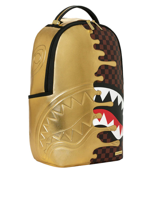 Zaino Sharks in Paris gold drip Marrone