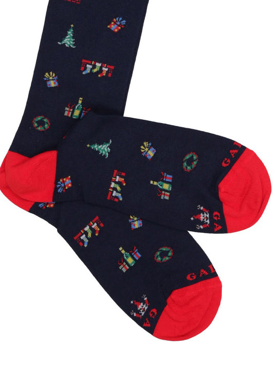 Calzini Uomo Lungo Fantasia Blu