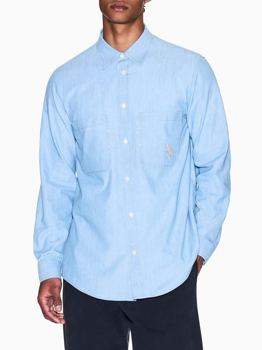 Camicia Casual Uomo Blu