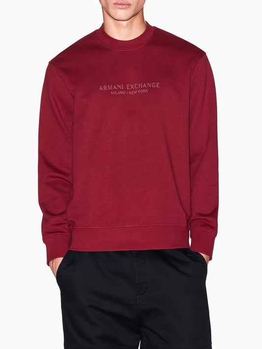 Felpa Girocollo Uomo Rosso