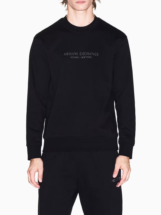 Felpa Girocollo Uomo Nero