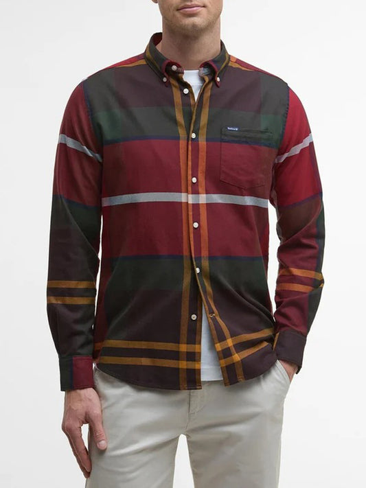 Camicia Casual Uomo Dunoon Bordeaux / verde