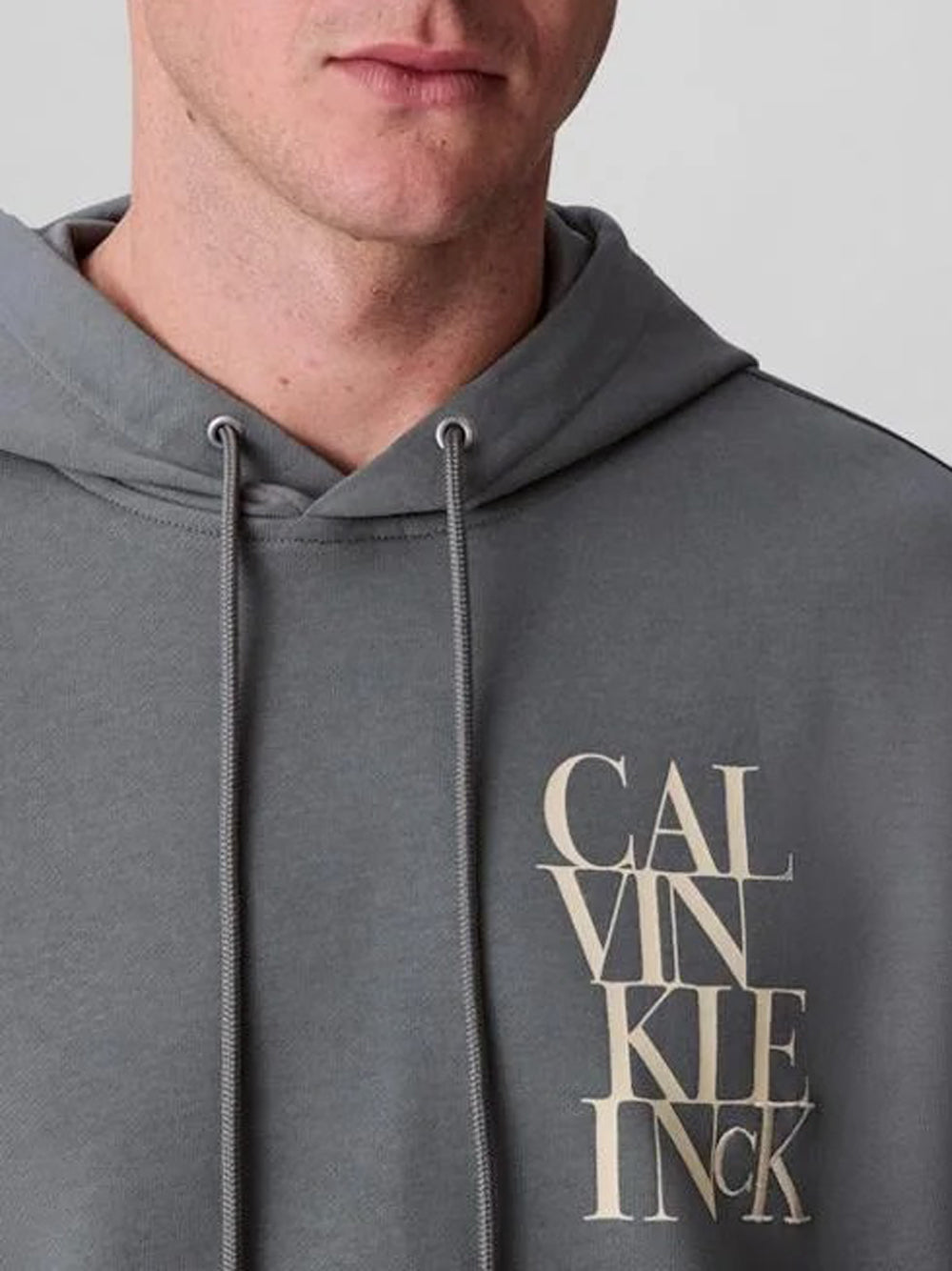 Calvin Klein Felpa Cappuccio Uomo LV04RC283G Grigio