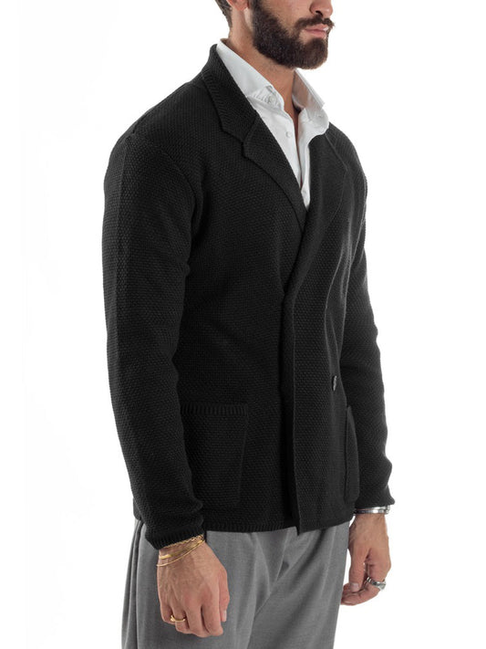 Over-D Cardigan Uomo Nero