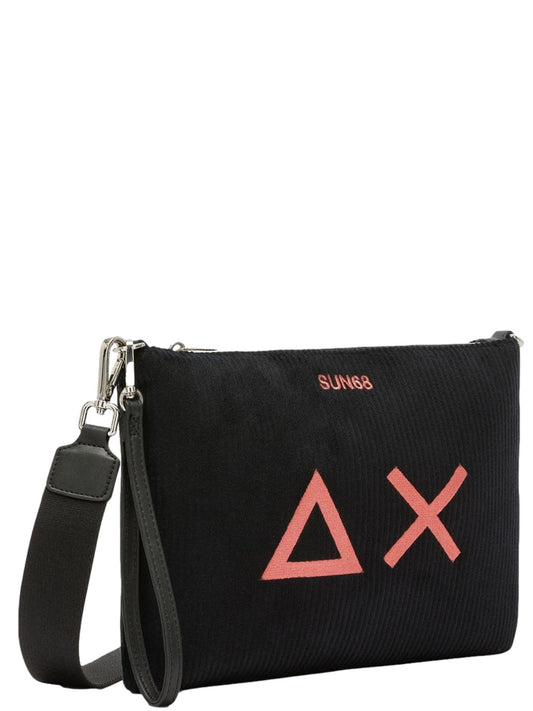 Sun68 Borsa Pochette Donna Corduroy Nero