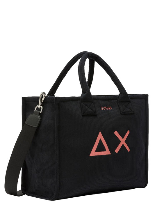 Sun68 Borsa a Mano Donna Cali Corduroy Nero