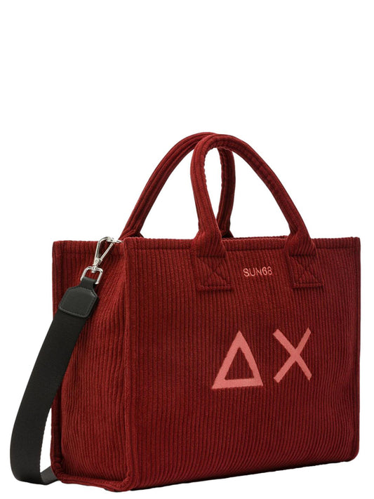 Sun68 Borsa a Mano Donna Cali Corduroy Bordeaux