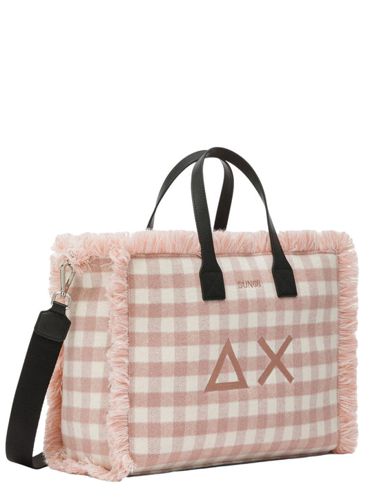 Sun68 Borsa a Mano Donna Cali Tartan Rosa