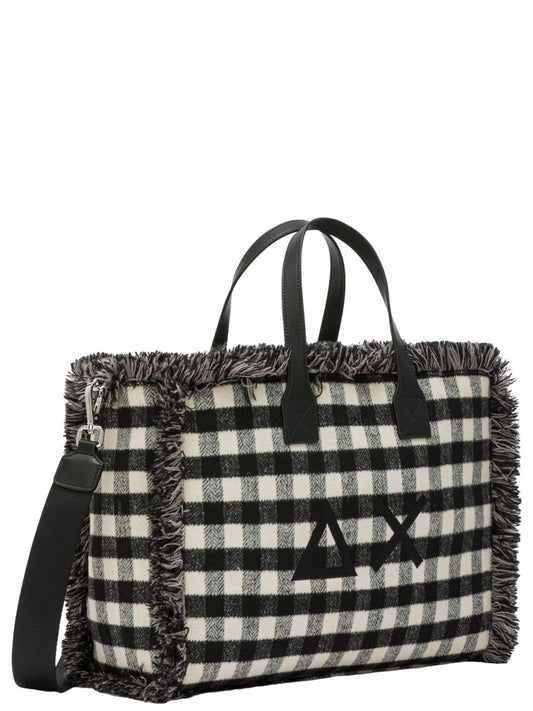 Sun68 Borsa a Mano Donna Cali Tartan Nero