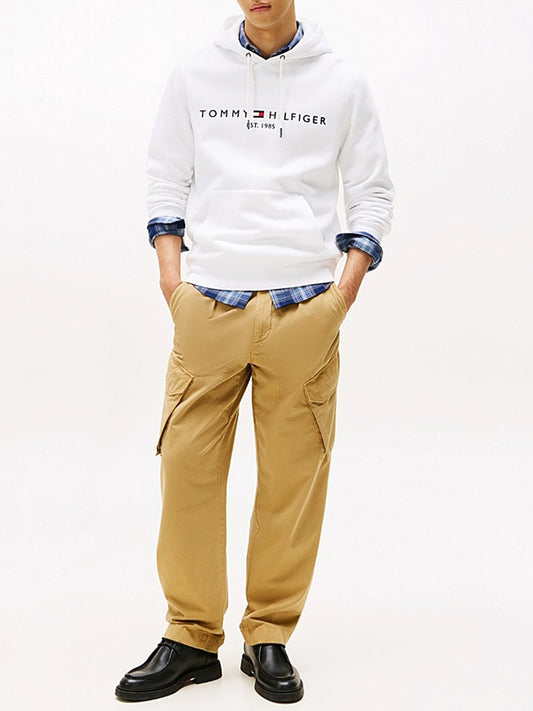 Tommy Hilfiger Felpa Cappuccio Uomo Bianco