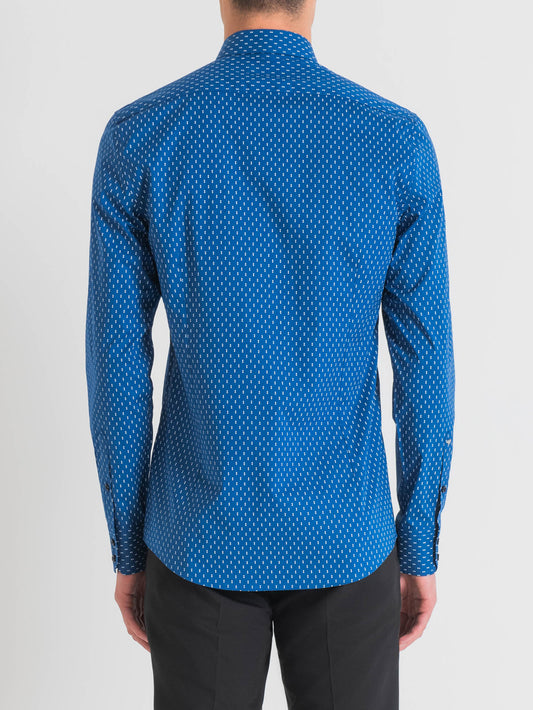 Camicia Casual Uomo Napoli Slim Fit Blu