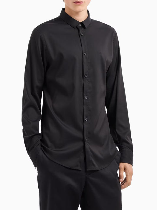 Camicia Elegante Uomo Nero
