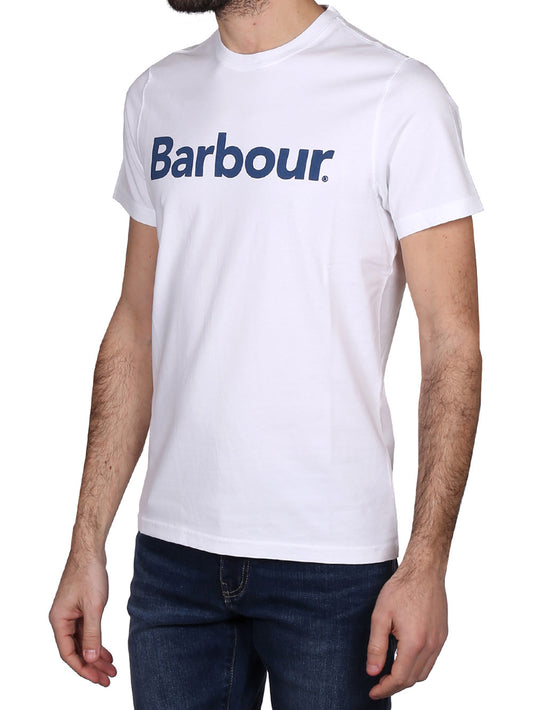 Barbour T-shirt Uomo Logo Bianco