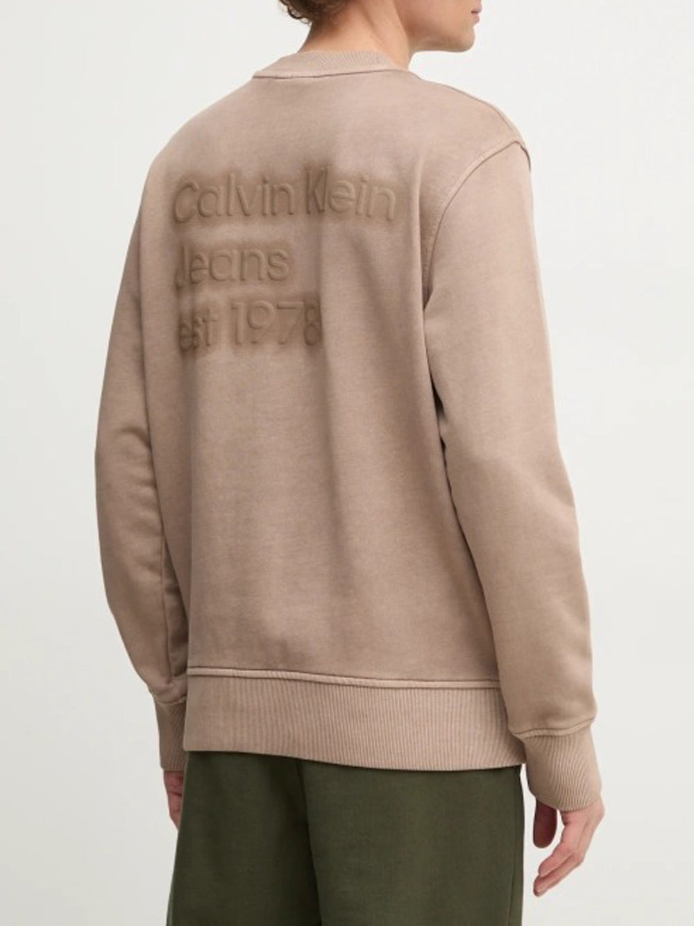 Felpa Girocollo Uomo Beige