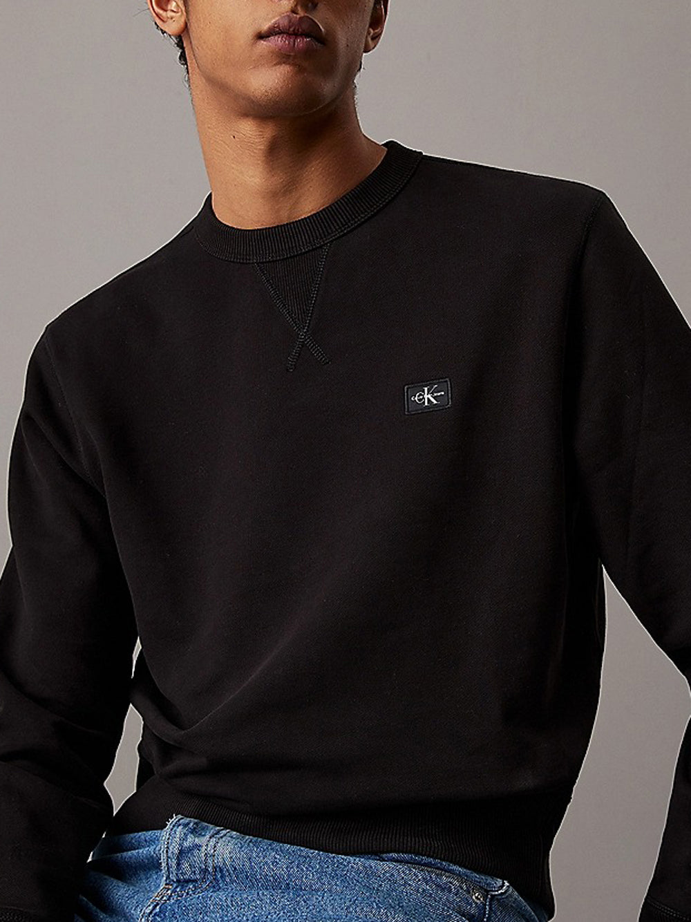 Felpa Girocollo Uomo Nero