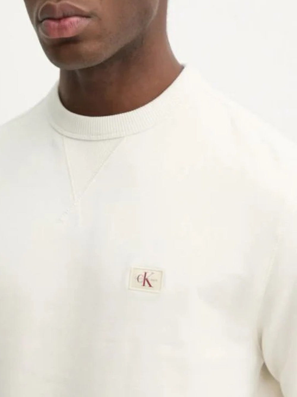 Felpa Girocollo Uomo Avorio