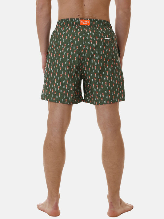 Shorts Mare Uomo Tie Pattern Verde