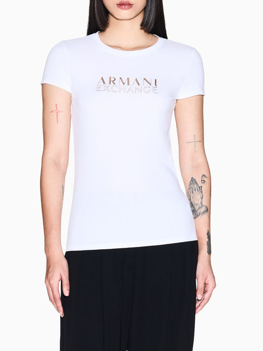 Armani Exchange T-shirt Donna Bianco ottico