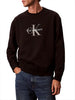 calvin klein felpa girocollo uomo nero 9955299