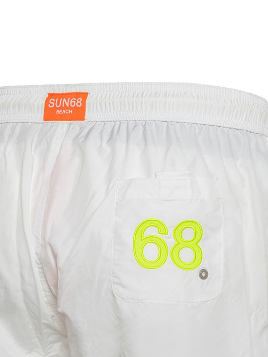 Sun68 Shorts Mare Uomo Bianco