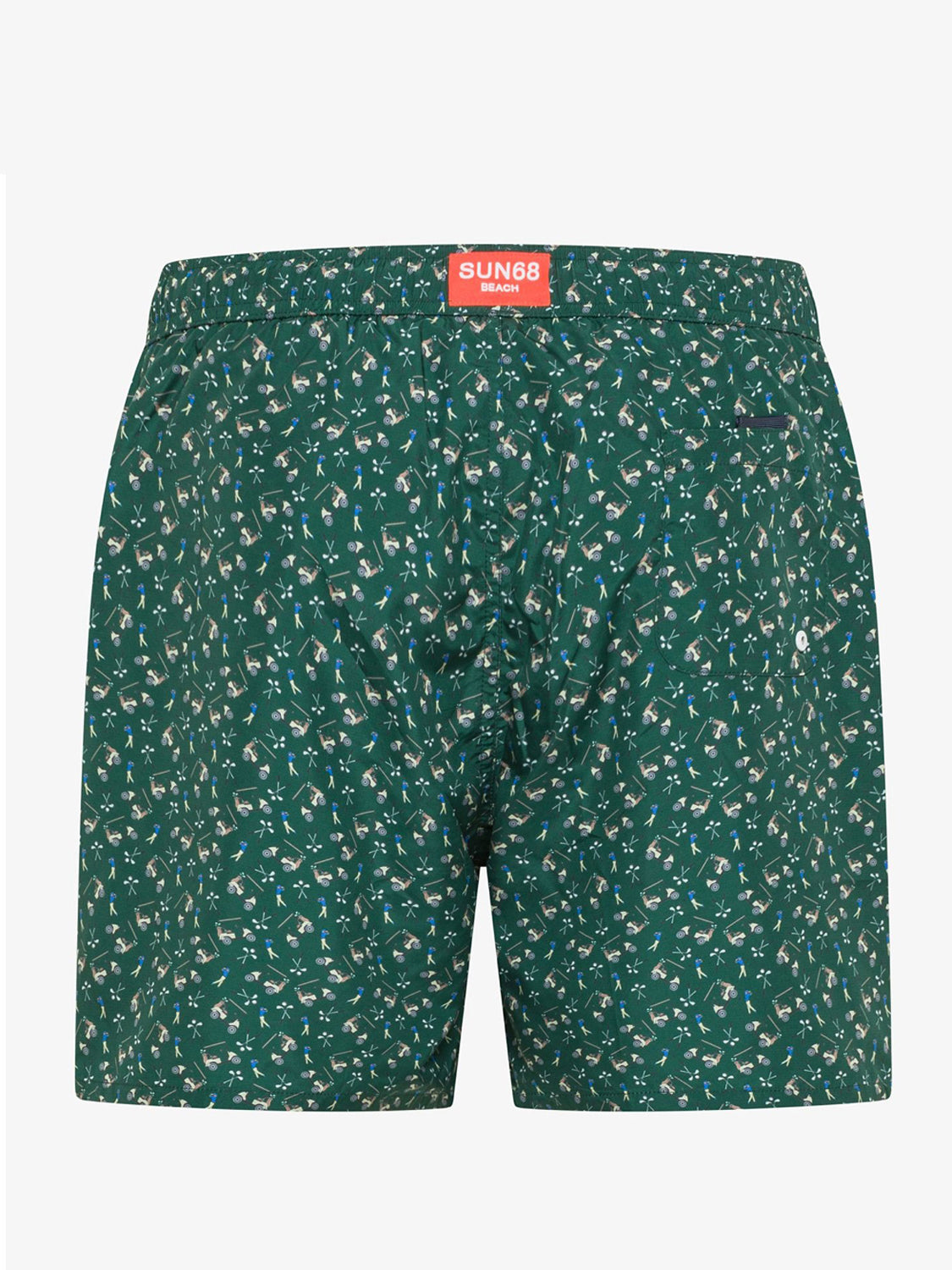 Sun68 Shorts Mare Uomo Verde scuro
