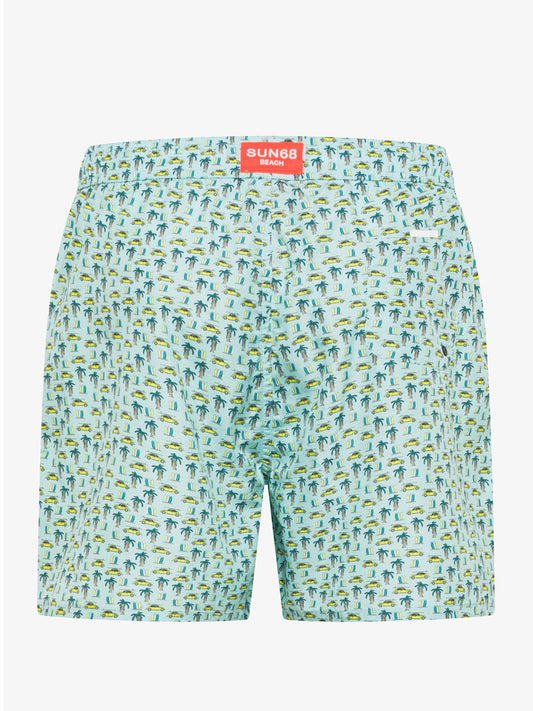 Sun68 Shorts Mare Uomo Verde menta