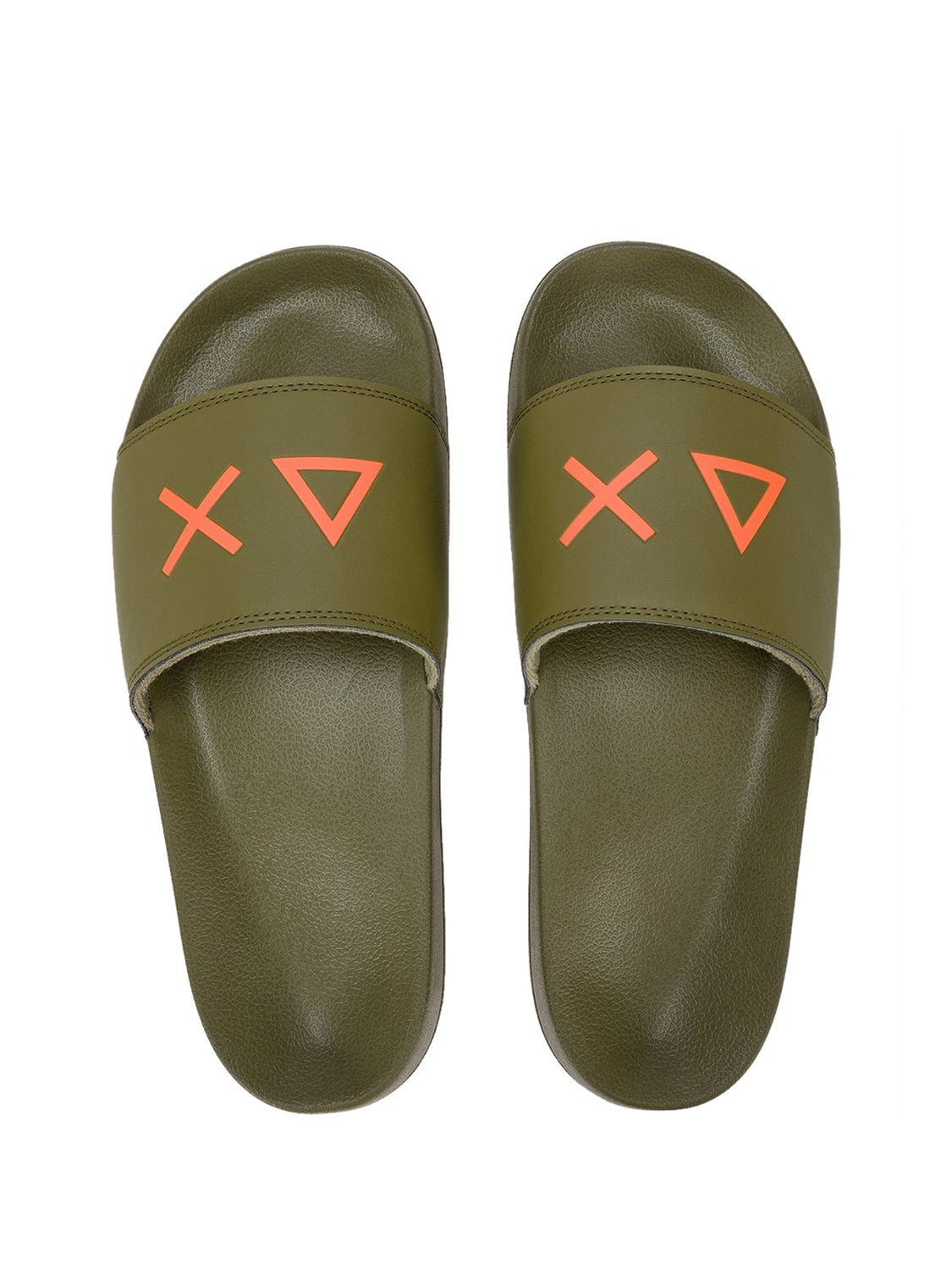 Sun68 Ciabatte Uomo Slippers Logo Verde militare
