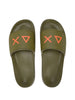 sun68 ciabatte uomo slippers logo verde militare 2488437