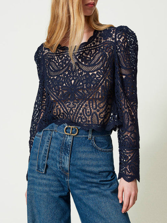 Twinset Maglia Donna Blu chiaro