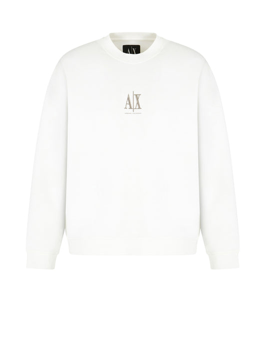 Armani Exchange Felpa Girocollo Uomo Bianco ottico