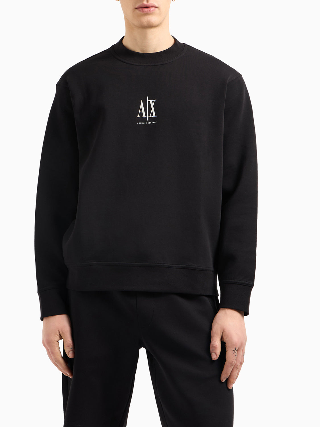 Armani Exchange Felpa Girocollo Uomo Nero