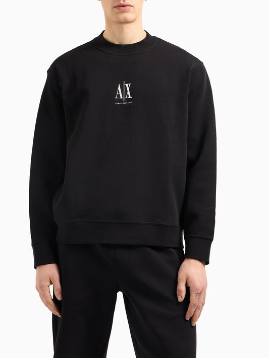 Armani Exchange Felpa Girocollo Uomo Nero
