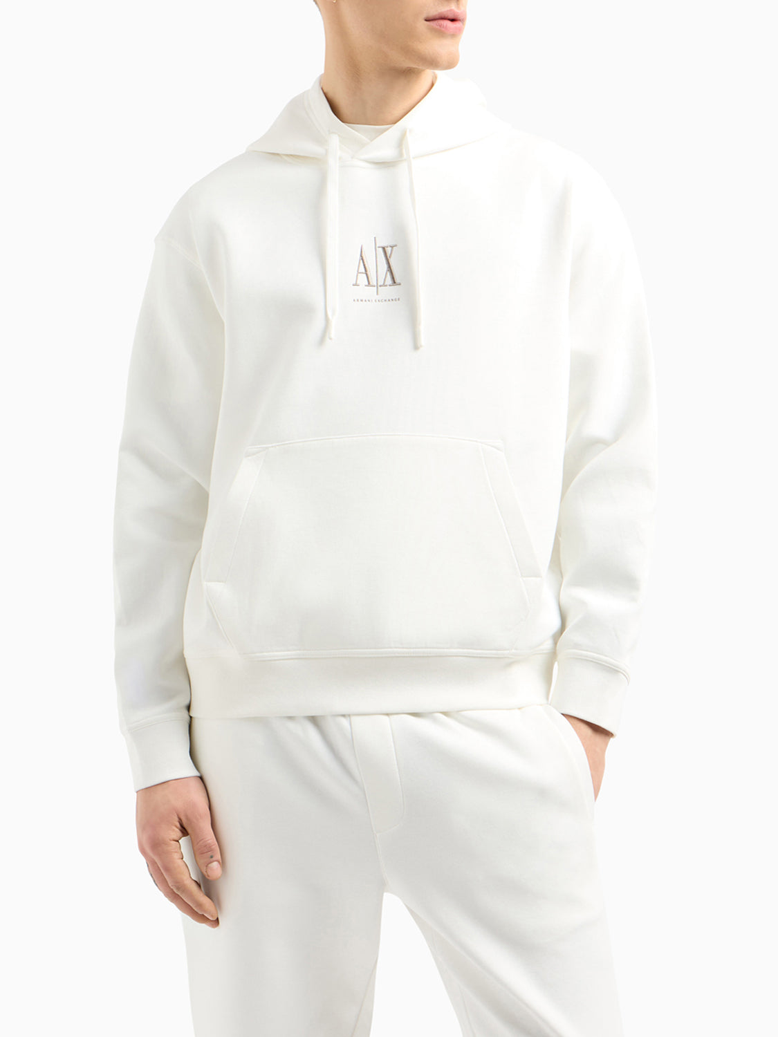 Armani Exchange Felpa Cappuccio Uomo Bianco ottico