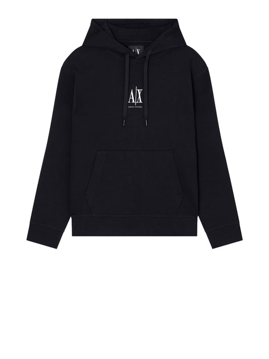 Armani Exchange Felpa Cappuccio Uomo Nero