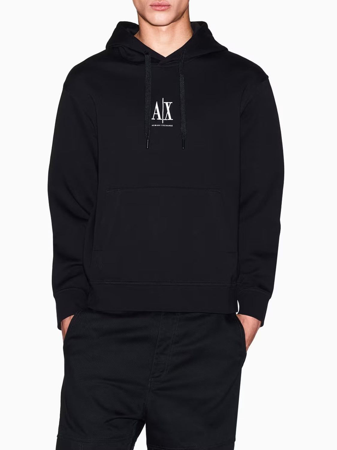 Armani Exchange Felpa Cappuccio Uomo Nero