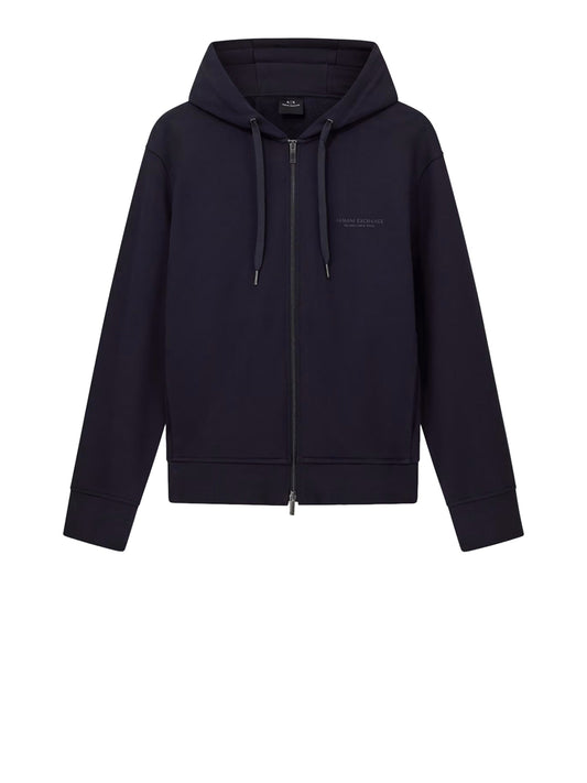 Armani Exchange Felpa con Zip Uomo Navy scuro
