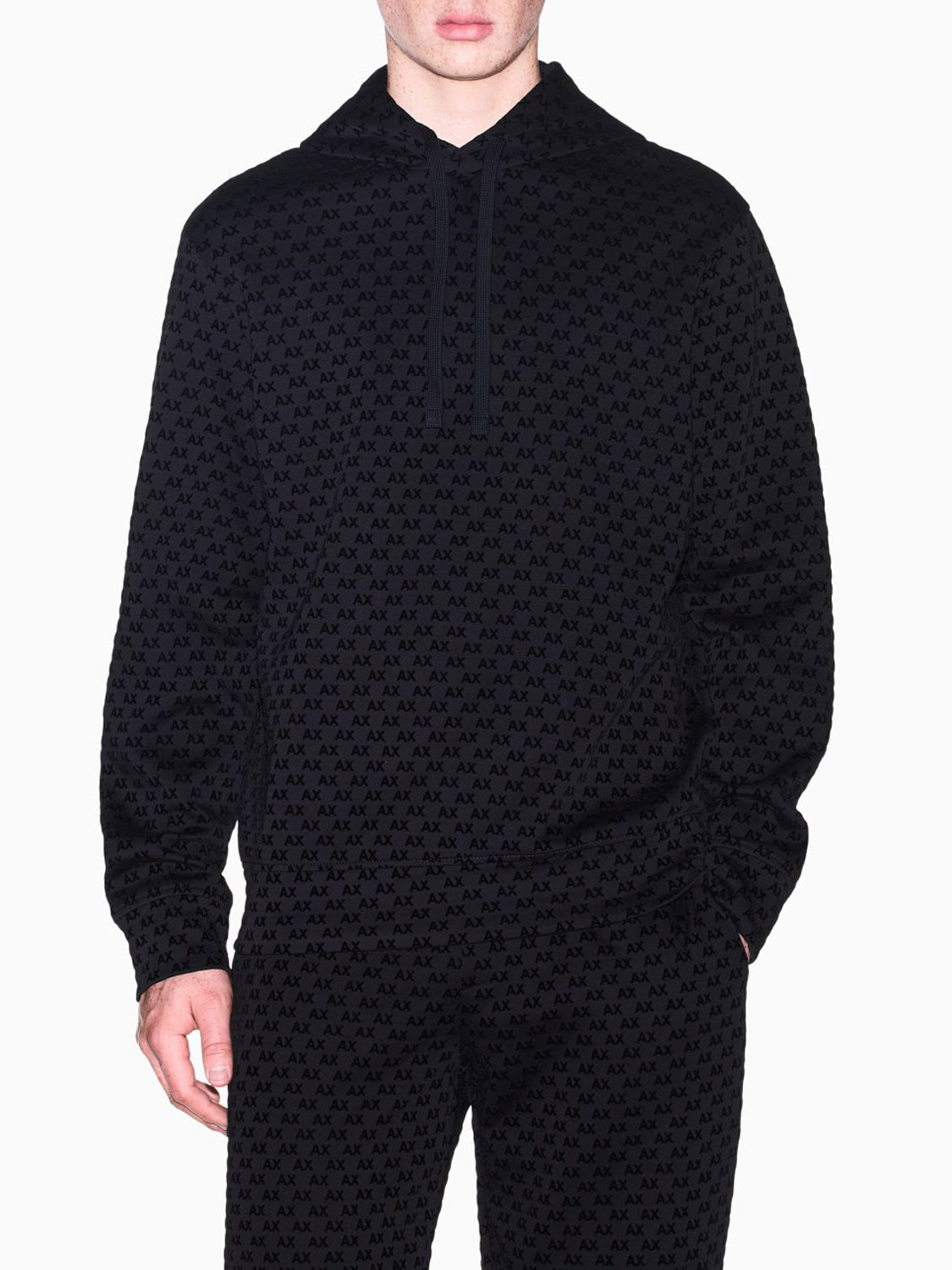 Armani Exchange Felpa Cappuccio Uomo Nero
