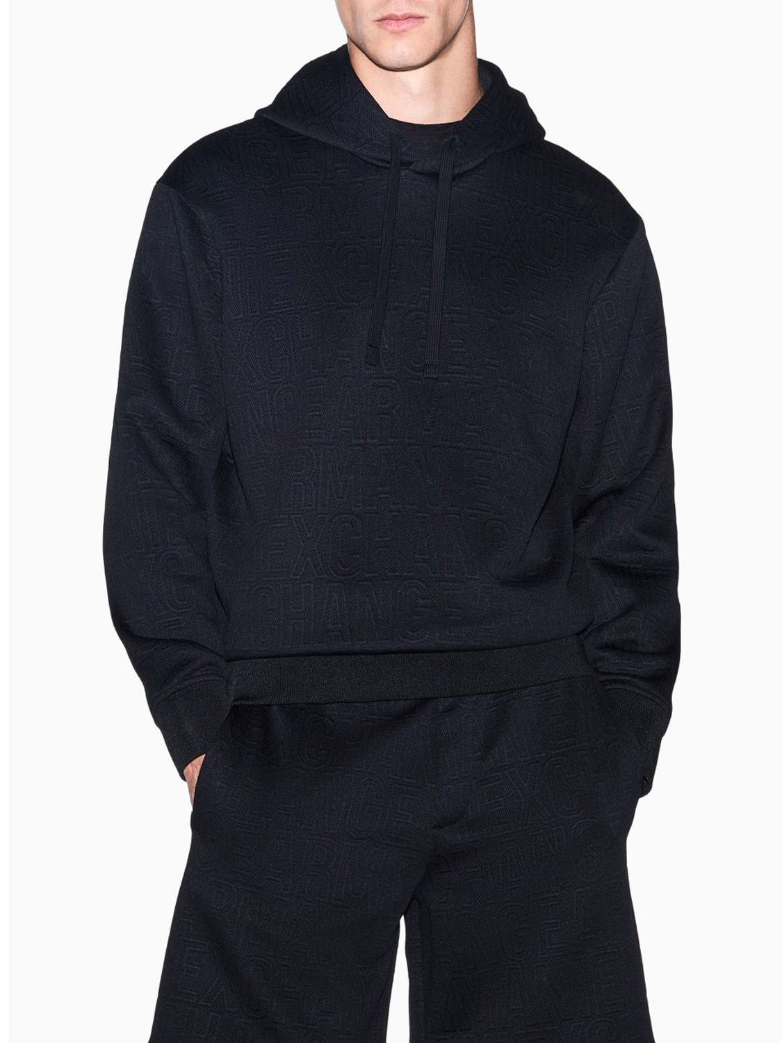 Armani Exchange Felpa Cappuccio Uomo Nero