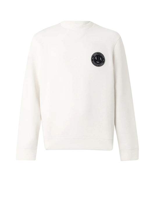 Armani Exchange Felpa Girocollo Uomo Bianco ottico