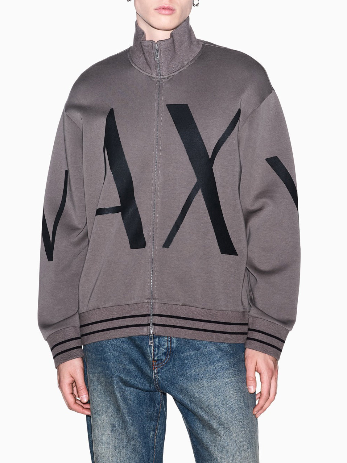 Armani Exchange Felpa con Zip Uomo Marrone chiaro