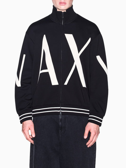 Armani Exchange Felpa con Zip Uomo Nero