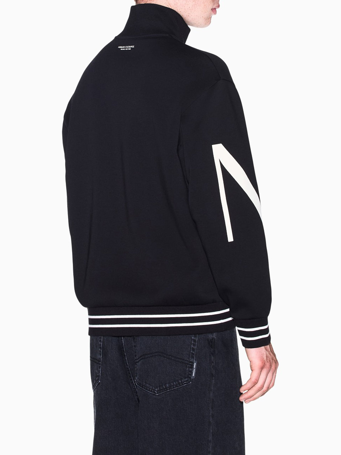 Armani Exchange Felpa con Zip Uomo Nero