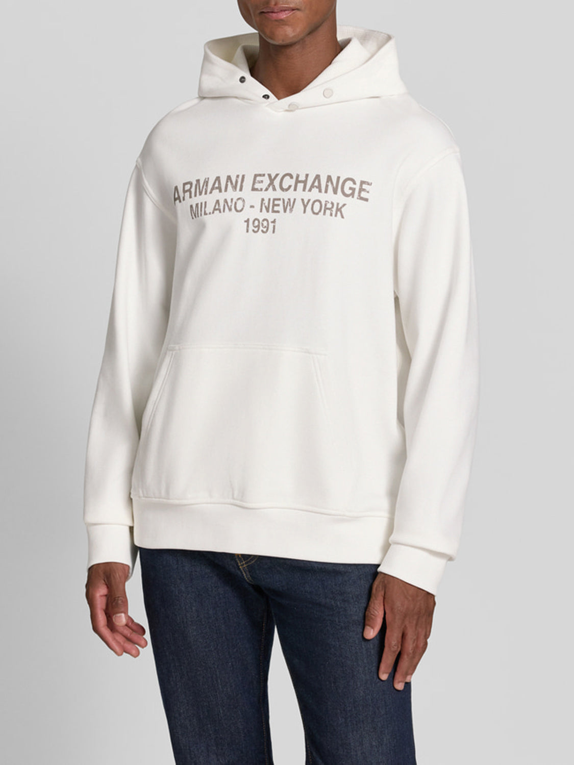 Armani Exchange Felpa Cappuccio Uomo Bianco ottico