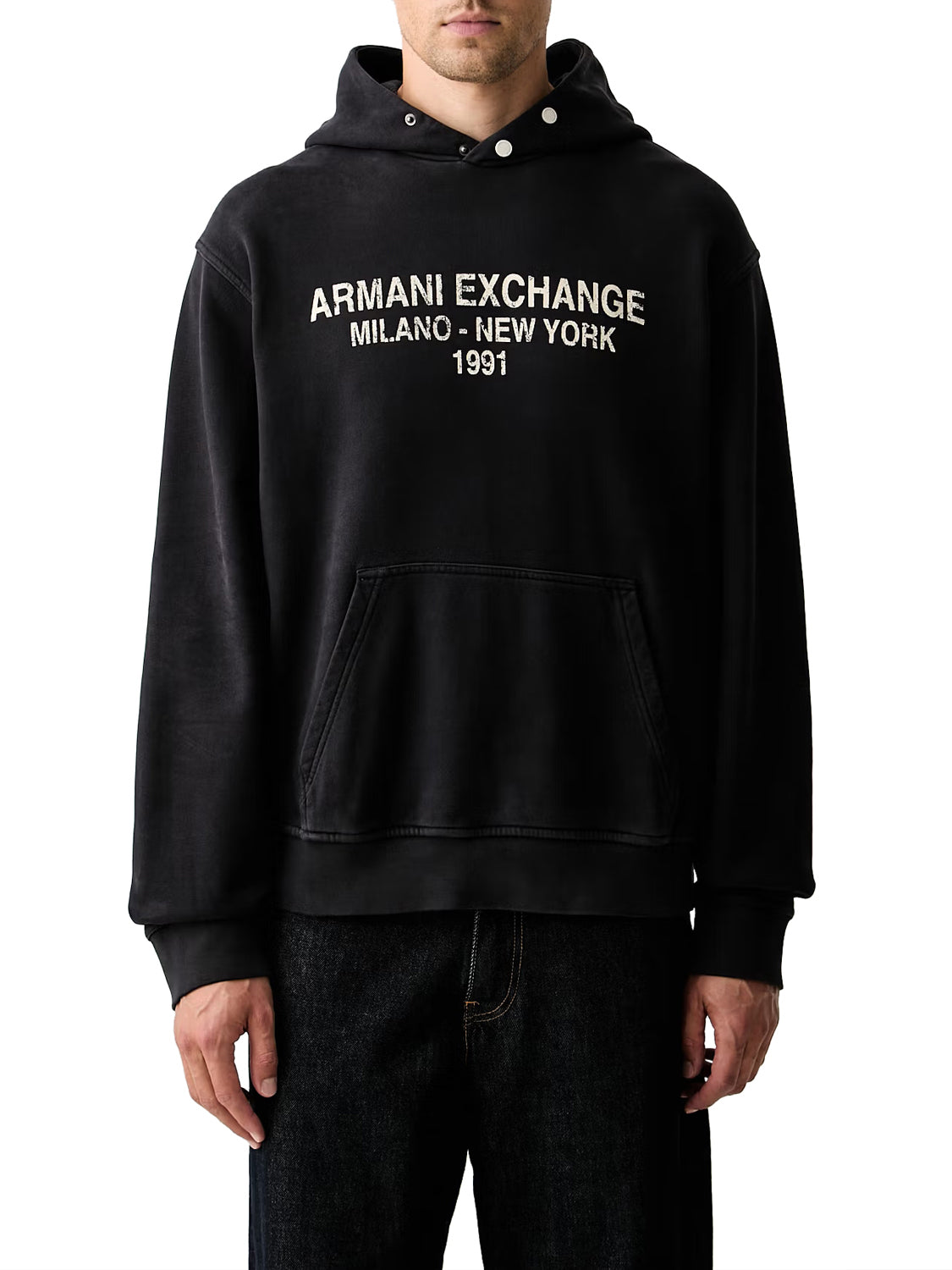 Armani Exchange Felpa Cappuccio Uomo Navy scuro
