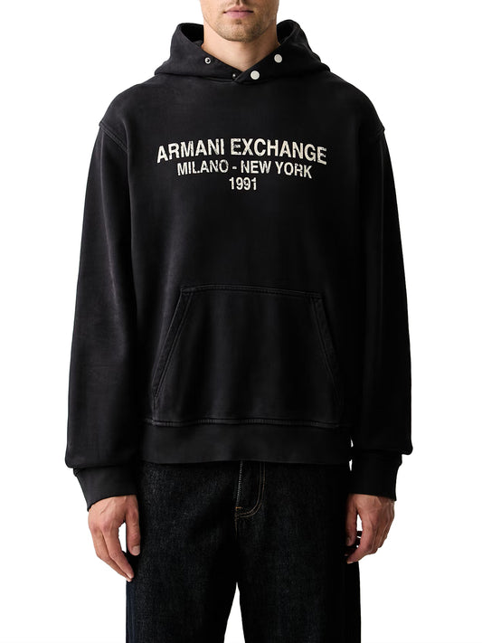 Armani Exchange Felpa Cappuccio Uomo Navy scuro