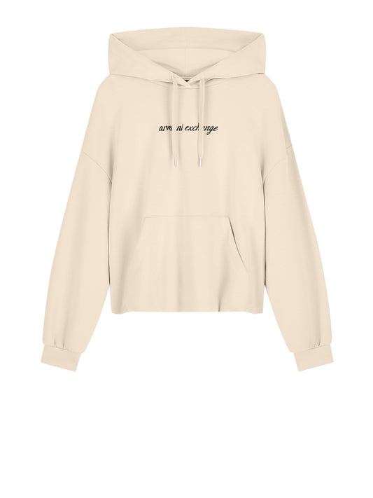 Armani Exchange Felpa Cappuccio Donna Beige