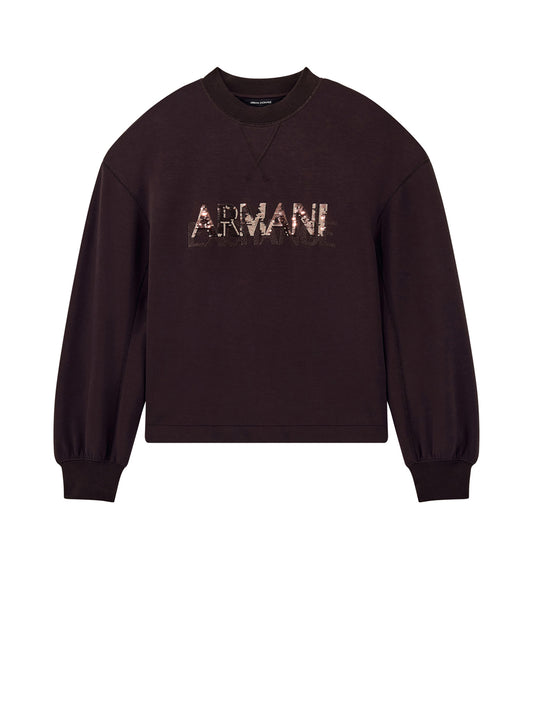 Armani Exchange Felpa Girocollo Donna Marrone