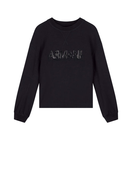 Armani Exchange Felpa Girocollo Donna Nero